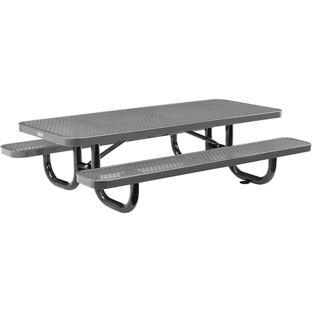 Global Industrial Rectangle Kids Picnic Table, Gray, Expanded Metal, 6 ft L 277152KGY